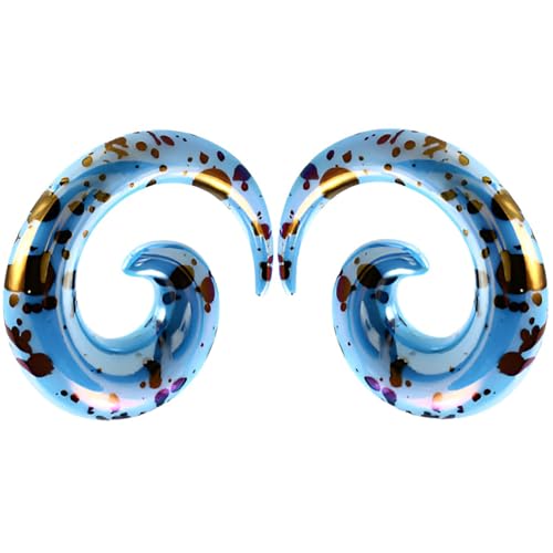 1 Paar Blau 4 mm(6 G) Acryl Dehnspiralen Plugs Tunnel Kegel Dehnungsschnecke Acrylkegel Ohrstecker Dehnschnecke Set Ohrringe Dehnstab Piercing Spirale Ohr Expander Frauen Herren von Decentraland