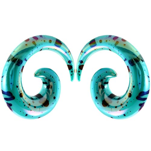 1 Paar Cyanfarben 3 mm(8 G) Acryl Dehnspiralen Plugs Tunnel Kegel Dehnungsschnecke Acrylkegel Ohrstecker Dehnschnecke Set Ohrringe Dehnstab Piercing Spirale Ohr Expander Frauen Herren von Decentraland