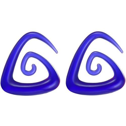1 Paar Dunkel Blau Dreieck 10 mm(00 G) Acryl Dehnspiralen Plugs Tunnel Kegel Dehnungsschnecke Acrylkegel Dehnschnecke Set Ohrringe Dehnstab Piercing Spirale Ohr Expander Frauen Herren von Decentraland