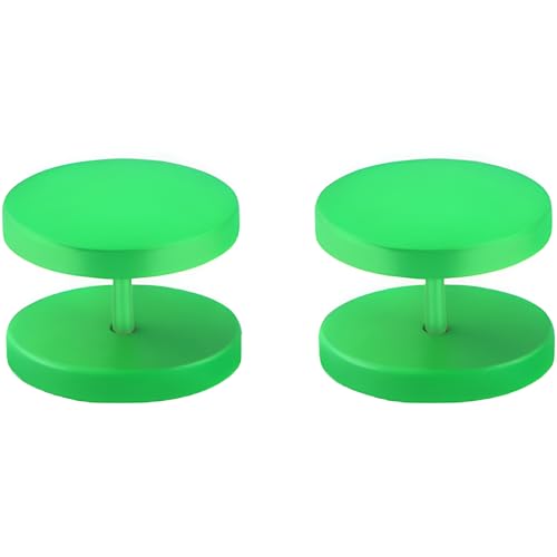 1 Paar Grün 1.2 mm(16 G) Titan Edelstahl Fake Ears Plugs Rund False Dehnungs Stud Ohr Stecker Schmuck Ohrstecker Ohrringe Schraube Helix Tragus Piercing Frauen Herren 8 mm von Decentraland