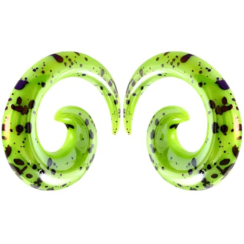 1 Paar Grün 4 mm(6 G) Acryl Dehnspiralen Plugs Tunnel Kegel Dehnungsschnecke Acrylkegel Ohrstecker Dehnschnecke Set Ohrringe Dehnstab Piercing Spirale Ohr Expander Frauen Herren von Decentraland