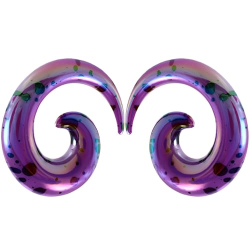 1 Paar Lila 2 mm(12 G) Acryl Dehnspiralen Plugs Tunnel Kegel Dehnungsschnecke Acrylkegel Ohrstecker Dehnschnecke Set Ohrringe Dehnstab Piercing Spirale Ohr Expander Frauen Herren von Decentraland