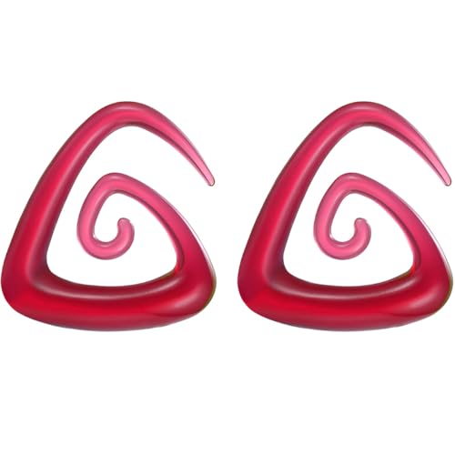 1 Paar Rot Dreieck 4 mm(6 G) Acryl Dehnspiralen Plugs Tunnel Kegel Dehnungsschnecke Acrylkegel Dehnschnecke Set Ohrringe Dehnstab Piercing Spirale Ohr Expander Frauen Herren von Decentraland