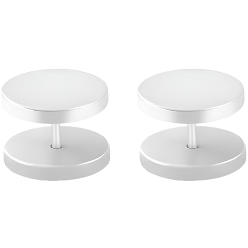 1 Paar Weiß 1.2 mm(16 G) Titan Edelstahl Fake Ears Plugs Rund False Dehnungs Stud Ohr Stecker Schmuck Ohrstecker Ohrringe Schraube Helix Tragus Piercing Frauen Herren 8 mm von Decentraland