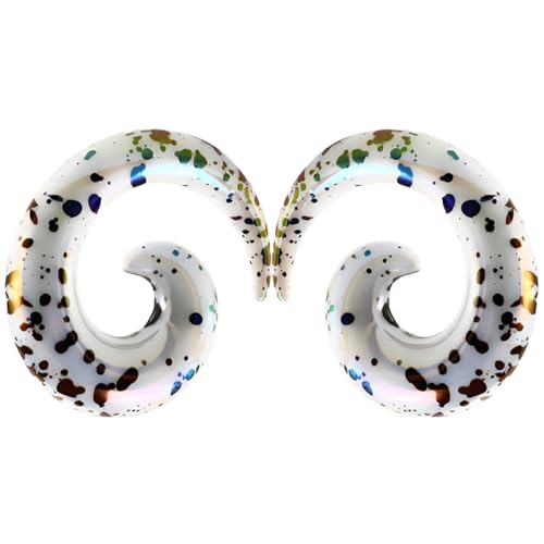 1 Paar Weiß 12 mm(1/2") Acryl Dehnspiralen Plugs Tunnel Kegel Dehnungsschnecke Acrylkegel Ohrstecker Dehnschnecke Set Ohrringe Dehnstab Piercing Spirale Ohr Expander Frauen Herren von Decentraland