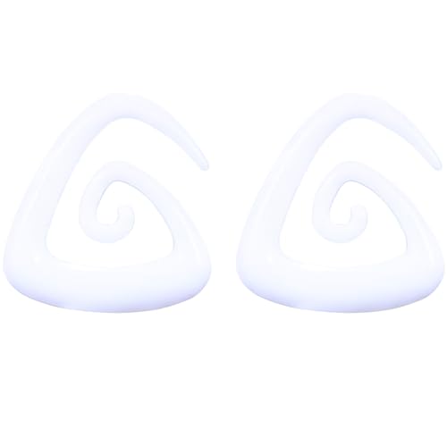 1 Paar Weiß Dreieck 10 mm(00 G) Acryl Dehnspiralen Plugs Tunnel Kegel Dehnungsschnecke Acrylkegel Dehnschnecke Set Ohrringe Dehnstab Piercing Spirale Ohr Expander Frauen Herren von Decentraland