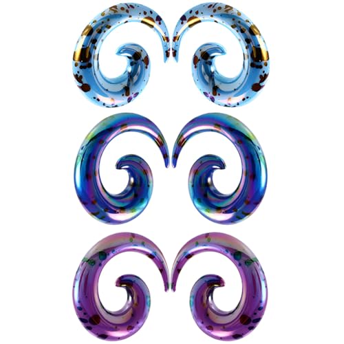 1 SET 8 mm(0 G) Acryl Dehnspiralen Plugs Tunnel Kegel Dehnungsschnecke Acrylkegel Ohrstecker Dehnschnecke Kit Ohrringe Dehnstab Piercing Spirale Ohr Expander Frauen Herren Blau/Purpurblau/Lila von Decentraland