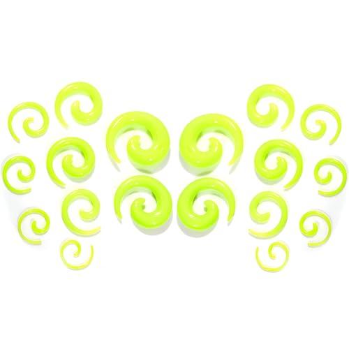 1 SET Grün Acryl Ohrloch Dehnspiralen Plugs Tunnel Kegel Dehnungsschnecke Acrylkegel Dehnschnecke Kit Ohrringe Dehnstab Piercing Spirale Ohr Expander Frauen Herren 1.6 2 2.5 3 4 5 6 8 10 mm von Decentraland