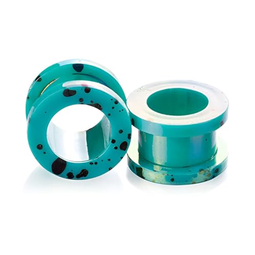 2 Stück 12mm(1/2'') Türkis Flexible Ohrmessgeräte Fleischohrringe Mehrfarbig Gewellter Punkt Äußerer Zahn Hohle Riemenscheibe Ohrmuscheltunnel Expander Ohrpiercing-Schmuck Für Damen Und Herren von Decentraland