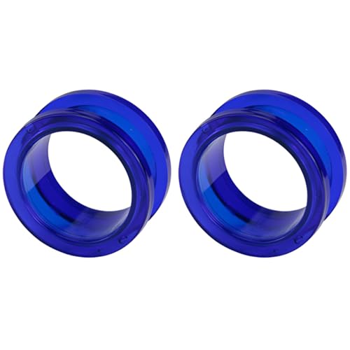 2 Stück 6 mm(2 G) Dunkel Blau Acryl Ohr Plug Tunnel Ohrringe Körperschmuck Innengewinde Fleischtunnel Dehnset Dehnstäbe Ohrstöpsel Expander Frauen Damen Herren Ohrplugs Piercing von Decentraland