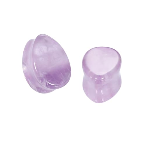 Decentraland 2 Stück Stein-Ohrmessgeräte Lila Ohrringe Tropfenform Stein-Ohrmessgeräte Plugs Schmuck 12mm(1/2") von Decentraland