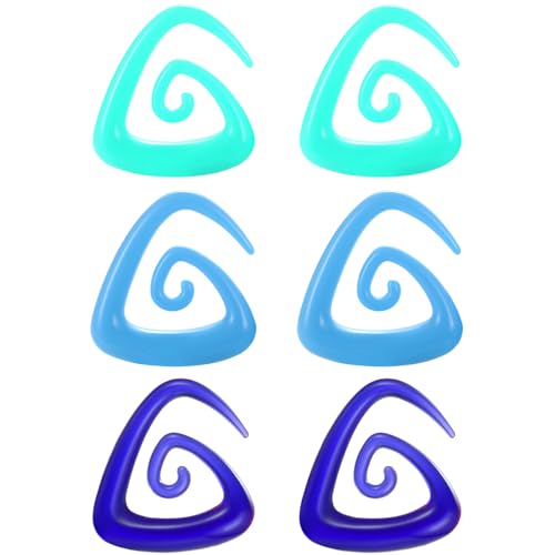 3 Paar Dreieck 6 mm(2 G) Acryl Dehnspiralen Plugs Tunnel Kegel Dehnungsschnecke Acrylkegel Dehnschnecke Set Ohrringe Dehnstab Piercing Spirale Ohr Expander Frauen Cyanfarben/Blau/Dunkel Blau von Decentraland