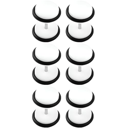 3 Paar Weiß 6 mm(2 G) Acryl Fake Ears Plugs Kit False Dehnungs Tunnels Edelstahl Ohrstecker Stud Schmuck Ohrringe Schraube Helix Tragus Piercing Frauen Herren von Decentraland
