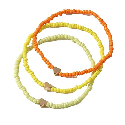 3 Pcs Böhmische Fußkettchen Armband, handgemachte Perlen Sommer Fußkettchen Armband Elastischer Faden Fußkettchen Bunte mehrschichtige Perlen Elastischer Fußschmuck für Frauen Mädchen von Decentraland