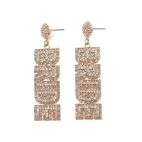 BRIDE Earrings Brautgeschenke, Perlen-Strass-Braut-Buchstaben-Ohrringe für Frauen, Braut-Accessoires für Junggesellenabschied, handgefertigte Perlen-Braut-Ohrhänger, Hochzeit von Decentraland