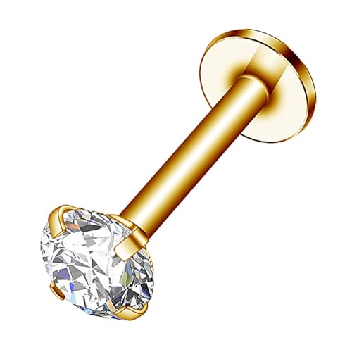 Decentraland 1 STÜCK 16G Goldene Ohrstecker CZ Labret Nase Tragus Knorpelschmuck Hergestellt aus Chirurgenstahl mit Innengewinde Piercingschmuck für Helix, Muschel, Lippe, Nase, Ohrring für Frauen Decentraland 1 STÜCK 16G Goldene Ohrstecker CZ Labret Nase Tragus Knorpelschmuck Hergestellt aus Chirurgenstahl mit Innengewinde Piercingschmuck für Helix, Muschel, Lippe, Nase, Ohrring für Frauen von Decentraland
