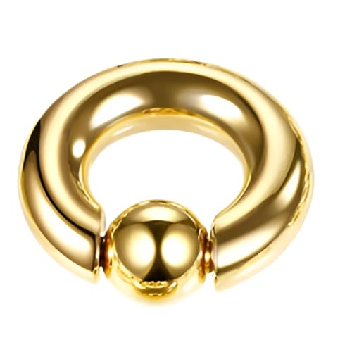 Decentraland 1 Stück Gold 4G Edelstahl Nase Septum Ohrringe Nippel Captive Bead Ring Federkugel Ringe Werkzeug Oberfläche Piercing Schmuck für Männer und Frauen 12–16 mm von Decentraland