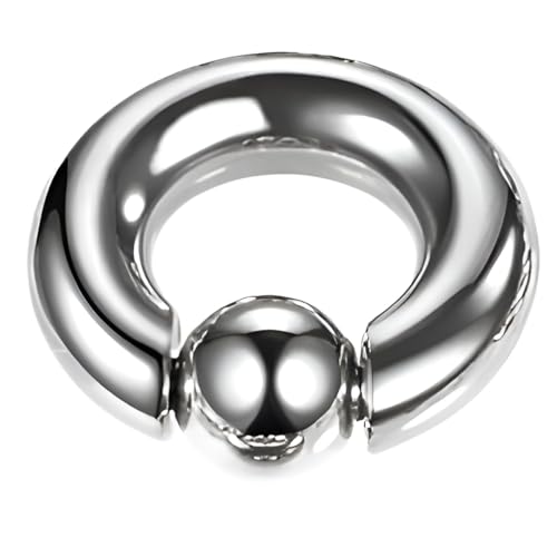 Decentraland 1 Stück Silber 6G Edelstahl Nase Septum Ohrringe Nippel Captive Bead Ring Federkugel Ringe Werkzeug Oberfläche Piercing Schmuck für Männer und Frauen 12–16 mm von Decentraland
