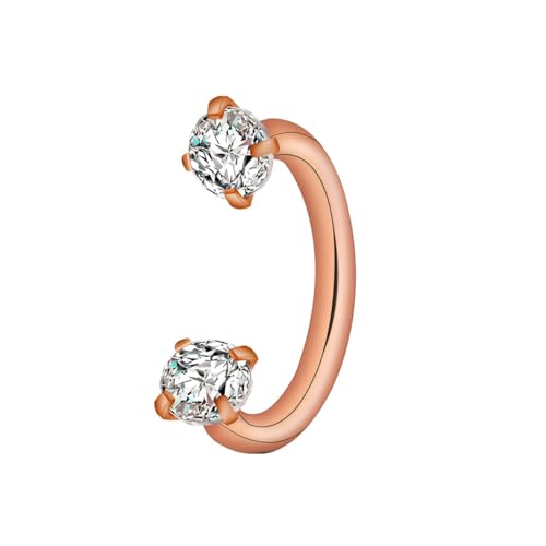 Decentraland 1 Stück Zirkon 1.2 mm(16 G) Rosegold Hufeisenförmig Septum Nasenpiercing Ring Nasenring Nostril Studs Helix Körper Piercings Knorpel Schmuck Titanstahl Edelstahl für Frauen 12 mm von Decentraland