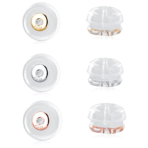 Decentraland 18K Gold Rose Gold Weißgold Klare Weiche Silikon Ohrring Rückseiten Für Studs Gummi Hypoallergene Ohr Sicherheit Für Studs 3 Paare von Decentraland