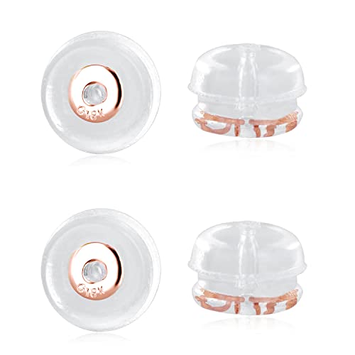 Decentraland 18K Rose Gold Klare Weiche Silikon Ohrring Rückseiten Für Studs Gummi Hypoallergene Ohr Sicherheit Für Studs 2 Paare von Decentraland