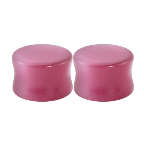 Decentraland 2 Stück 10mm(00G) Naturrosa Katzenauge Bio-Stein Ohrstöpsel Messgeräte Double Flared Flesh Tunnels Körperpiercing Paar Ohrstecker Schmuck für Frauen und Männer von Decentraland