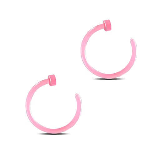 Decentraland 2 Stück Rosa 20G 0,8mm PMMA Acryl Septum Piercing Hufeisen Septum Nasenringe C-förmiger Nasenlippenpiercing Septum Schmuck für Frauen 8mm von Decentraland