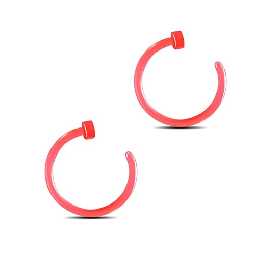 Decentraland 2 Stück Rot 20G 0,8mm PMMA Acryl Septum Piercing Hufeisen Septum Nasenringe C-förmiger Nasenlippenpiercing Septum Schmuck für Frauen 8mm von Decentraland