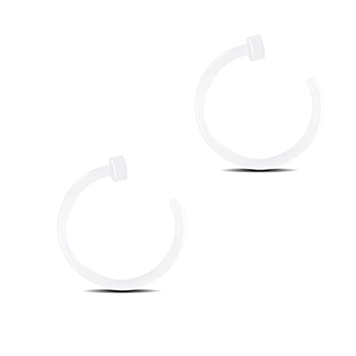 Decentraland 2 Stück Weiß 20G 0,8mm PMMA Acryl Septum Piercing Hufeisen Septum Nasenringe C-förmiger Nasenlippenpiercing Septum Schmuck für Frauen 8mm von Decentraland