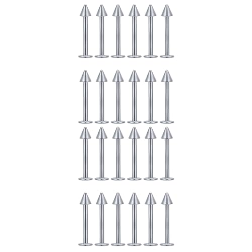 Decentraland 24 Stück Silber Farbiger Spitzkegel 10 mm Nasenstecker aus Chirurgenstahl/Titan für Damen-Nasenloch-Piercing-Schmuck/Spike-Nasenstecker/Labret-Stecker 16 g von Decentraland