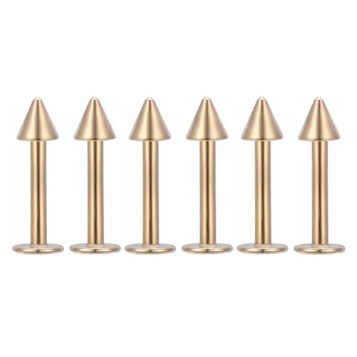 Decentraland 6 Stück Goldener Spitzkegel 10 mm Nasenstecker aus chirurgischem Stahl/Titan für Damen-Nasenloch-Piercing-Schmuck/Spike-Nasenstecker/Labret-Stecker 16 g Decentraland 6 Stück Goldener Spitzkegel 10 mm Nasenstecker aus chirurgischem Stahl/Titan für Damen-Nasenloch-Piercing-Schmuck/Spike-Nasenstecker/Labret-Stecker 16 g von Decentraland