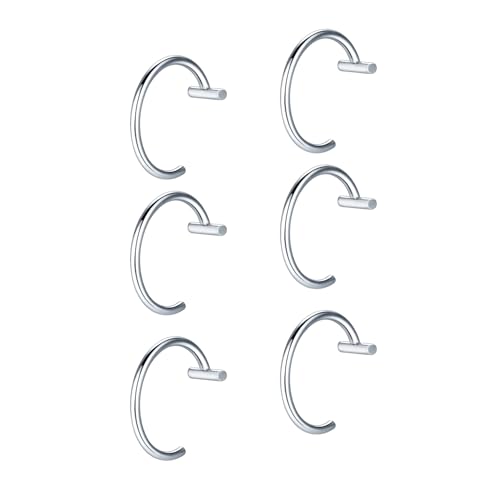 Decentraland 6Stück Silber Ball frei 1.0 mm(18G) Titanstahl Chirurgenstahl Edelstahl Septum C-förmiger Lippenring Lippennagel Ohrring Knorpel Ohrstecker Schraube Schmuck für Frauen 10mm von Decentraland