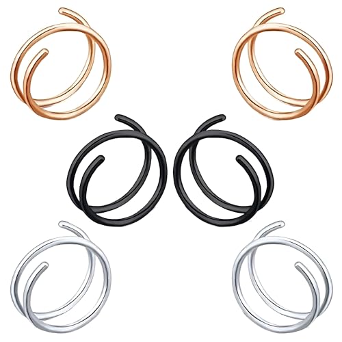 Decentraland Edelstahl-Spiral-Nasenring,doppelter Hoop-Nasenring,einzelnes durchbohrtes Nasenpiercing für Frauen,hypoallergen von Decentraland