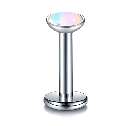 Decentraland Farbverlauf Weiß 16G 1,2 mm Septumpiercing aus chirurgischem Titanstahl Edelstahl Septum-Lippennagel Ohrstecker Lingualnagel Nasenstecker Piercingzubehör Septumschmuck für Frauen 6 mm von Decentraland