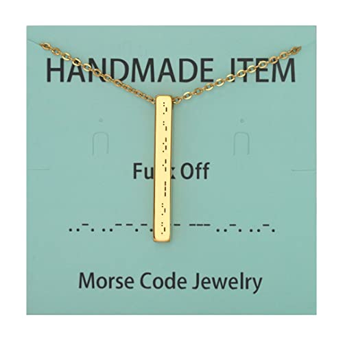 Decentraland Gold Verpiss Dich Edelstahl Morse Code graviert personalisierte Bar Halskette Geschenk für Frauen Memorial zierliche Liebe Tuner Freundschaft Long Distance Touch Weihnachtsschmuck von Decentraland