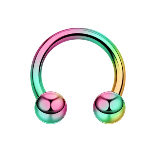 Farbe 16G 1,2 mm Septumpiercing aus chirurgischem Titanstahl Septum-Nasenringe in Hufeisenform aus Edelstahl U-förmiges Nasen Lippen Piercingzubehör Septumschmuck für Damen 6 mm von Decentraland