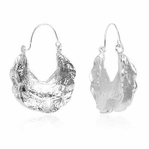 Fulani Ohrringe gehämmert Gold Chunky Twisted afrikanische Emaille Große Hoop Ohrringe für Frauen Mädchen von Decentraland