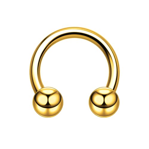 Gold 16G 1,2 mm Septumpiercing aus chirurgischem Titanstahl Septum-Nasenringe in Hufeisenform aus Edelstahl U-förmiges Nasen Lippen Piercingzubehör Septumschmuck für Damen 6 mm von Decentraland