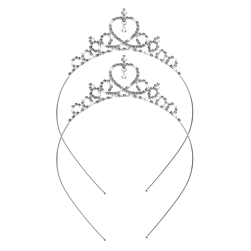 Kristall-Strass-Hochzeits-Tiara für Braut, Hochzeit, Prinzessin, Königin, Krönung, Geburtstagsfeier, silberne Krone, Mädchen und Frauen, Karneval, Party, Urlaub, Feier für Erwachsene von Decentraland