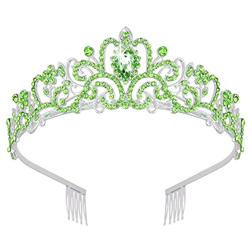 Kristall-Strass-Hochzeits-Tiara mit Kamm für Braut, Hochzeit, Prinzessin, Königin, Krönung, Geburtstagsfeier, silberne Krone, Mädchen und Frauen, Karneval, Party, Urlaub, Feier für Erwachsene von Decentraland