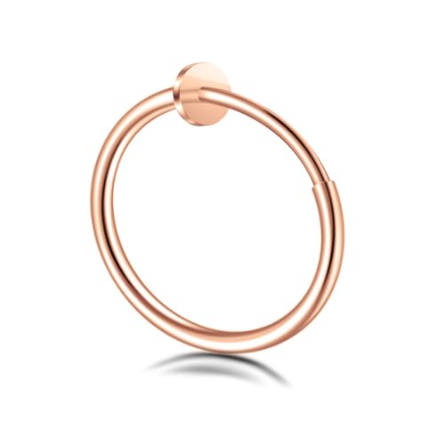 Roségold 1,6 mm (14 G) Titanstahl Chirurgischer Stahl Septum Aus Rostfreiem Stahl Hohlfeder Nasenringe Lippenring Ohrclip Knorpel Ohrringmanschetten Nicht Durchstochen Schmuck für Frauen 13 mm von Decentraland