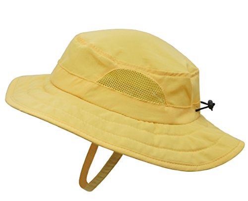 Decentron Kinder UPF 50+ Bucket Sonnenhut UV Sonnenschutz Hüte Verstellbarer Spielhut, gelb von Decentron