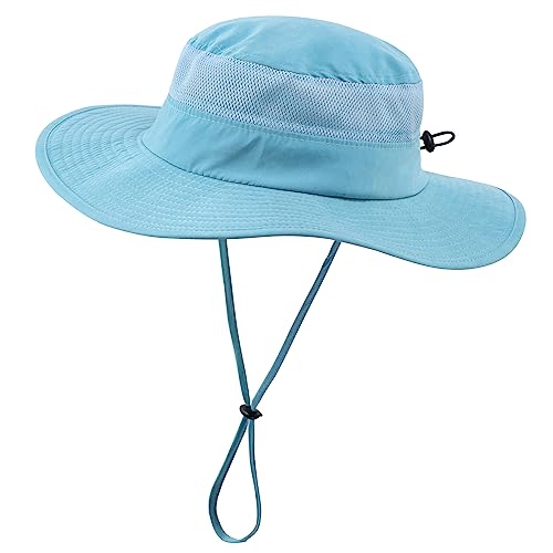 Decentron Sonnenhut für Kleinkinder, LSF 50+, breite Krempe, UV-Sonnenschutz Gr. 56, aqua blue von Decentron