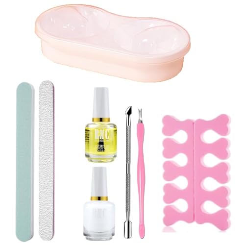Deciniee Nail Soaking Bowl Set - Gel Polish/Aceton Acryl Remover Kit mit Cuticle Oil & Cuticle Peeler & Pusher - Nail File Buffer Set - Nail Soak Off Bowl für Maniküre & Dip Pulver Entfernung von Deciniee