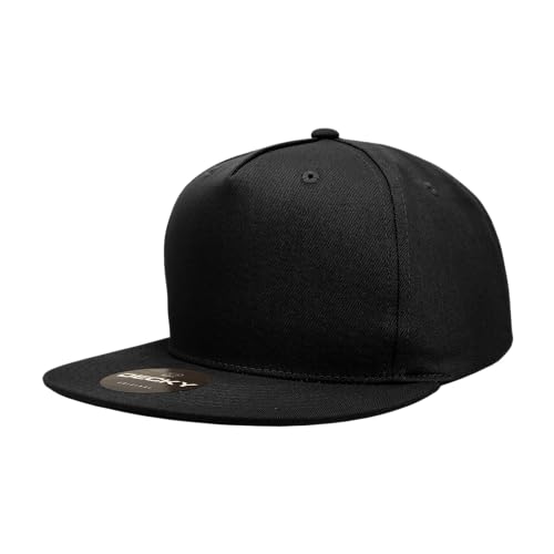 DECKY Herren 5 Panel High Profile Structured Cotton Blend Snapback, Black Verschluss, Schwarz, Einheitsgröße DECKY Herren 5 Panel High Profile Structured Cotton Blend Snapback, Black Verschluss, Schwarz, Einheitsgröße von Decky