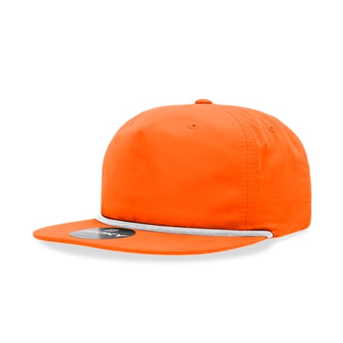 DECKY Unisex-Erwachsene 5 Panel High Profile Relaxed Cotton Blend Rope White Verschluss, Orange/Abendrot im Zickzackmuster (Sunset Chevron), Einheitsgröße von Decky