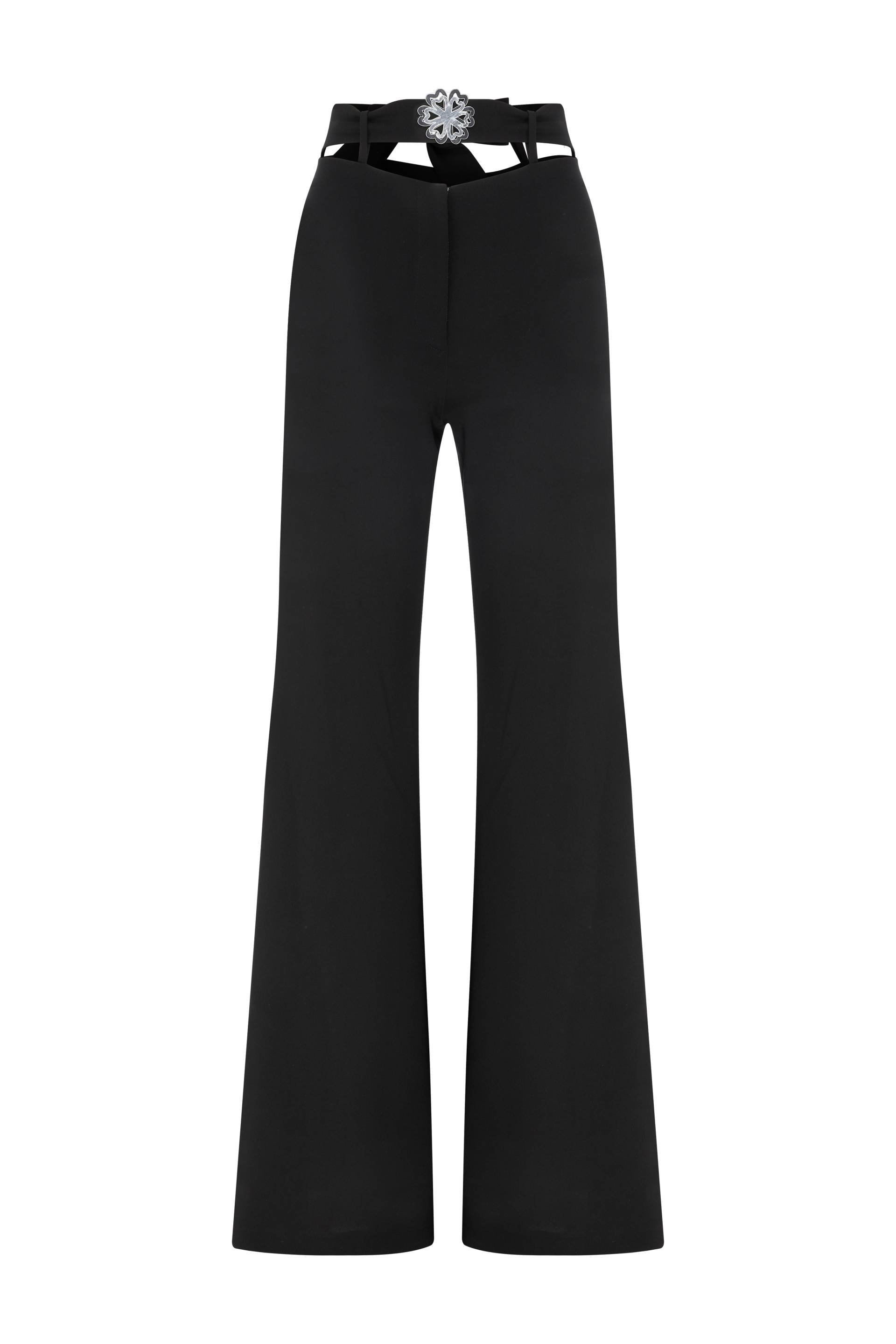 Belle Belted Silhouette Trousers - Black - L - Declara - Flared pants Belle Belted Silhouette Trousers - Black - L - Declara - Flared pants von Declara