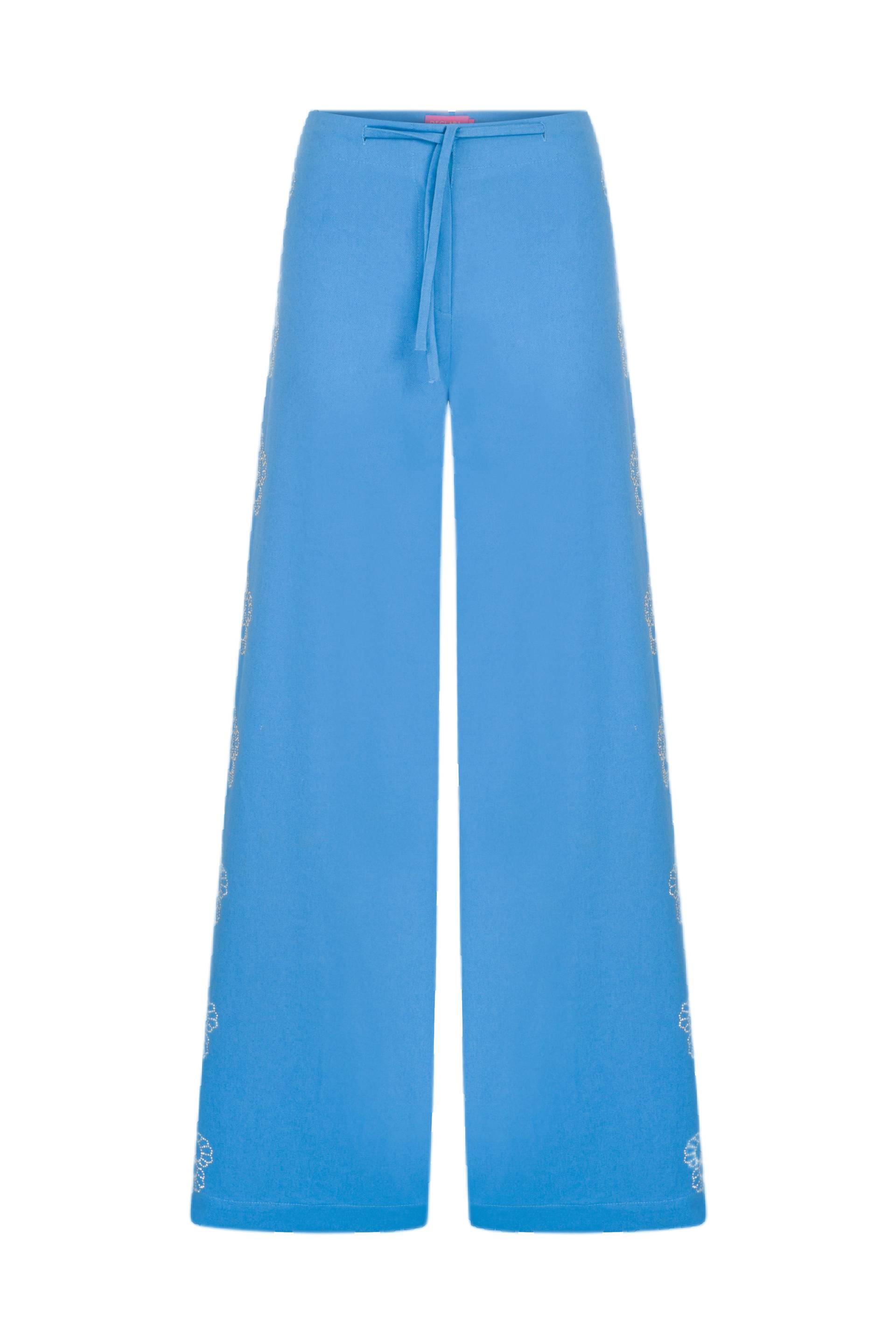 Chrysanthemum Pant - Blue - XS - Declara - Wide leg pants von Declara