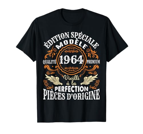 Geburtstag 61 Jahre Herren 1964 T-Shirt Geburtstag 61 Jahre Herren 1964 T-Shirt von Deco Cadeaux Anniversaire 61 ans Homme 1964