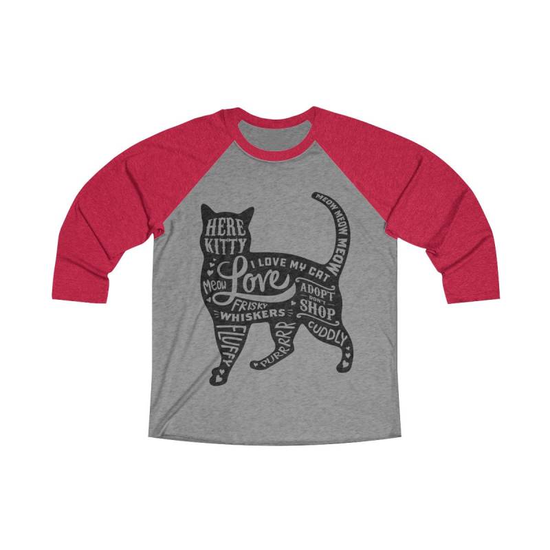 Rescue Ist Meine Lieblings Rasse, Katzenliebhaber, Unisex Tri-Blend 3/4 Raglan T-Shirt von DecoExchange